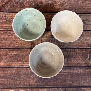 Sango Siterra Artist's Blend Speckled Stoneware Cereal Fruit Bowls Set of 3 5"